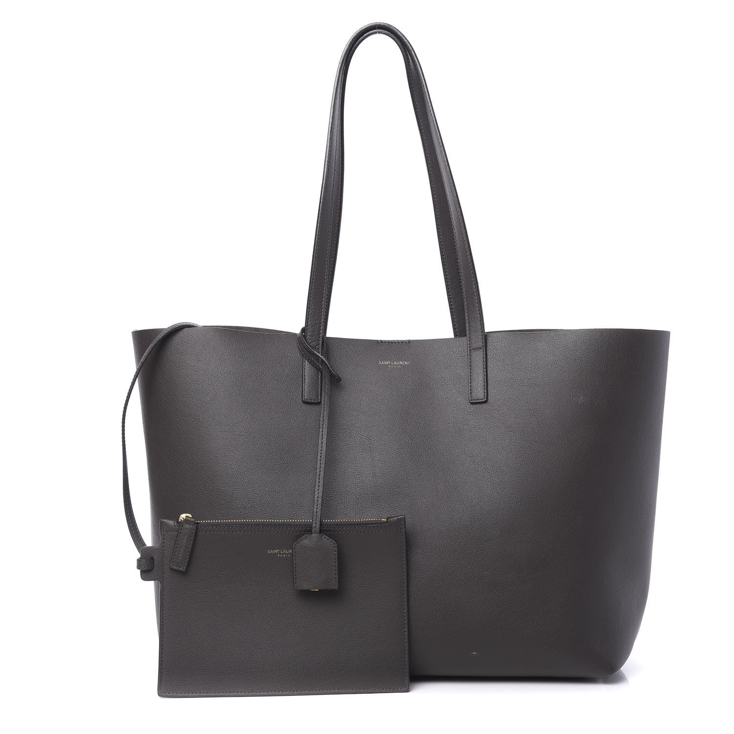 Saint Laurent Calfskin Large Shopping Tote Dark Grey 1 of 18