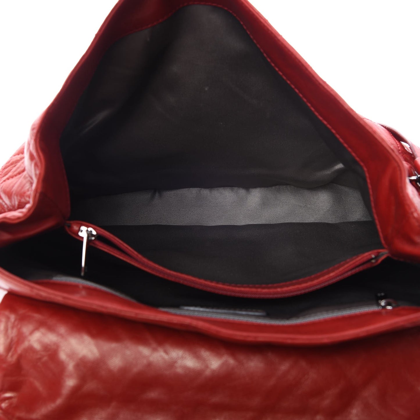 Lambskin Quilted Sharpei Flap Red