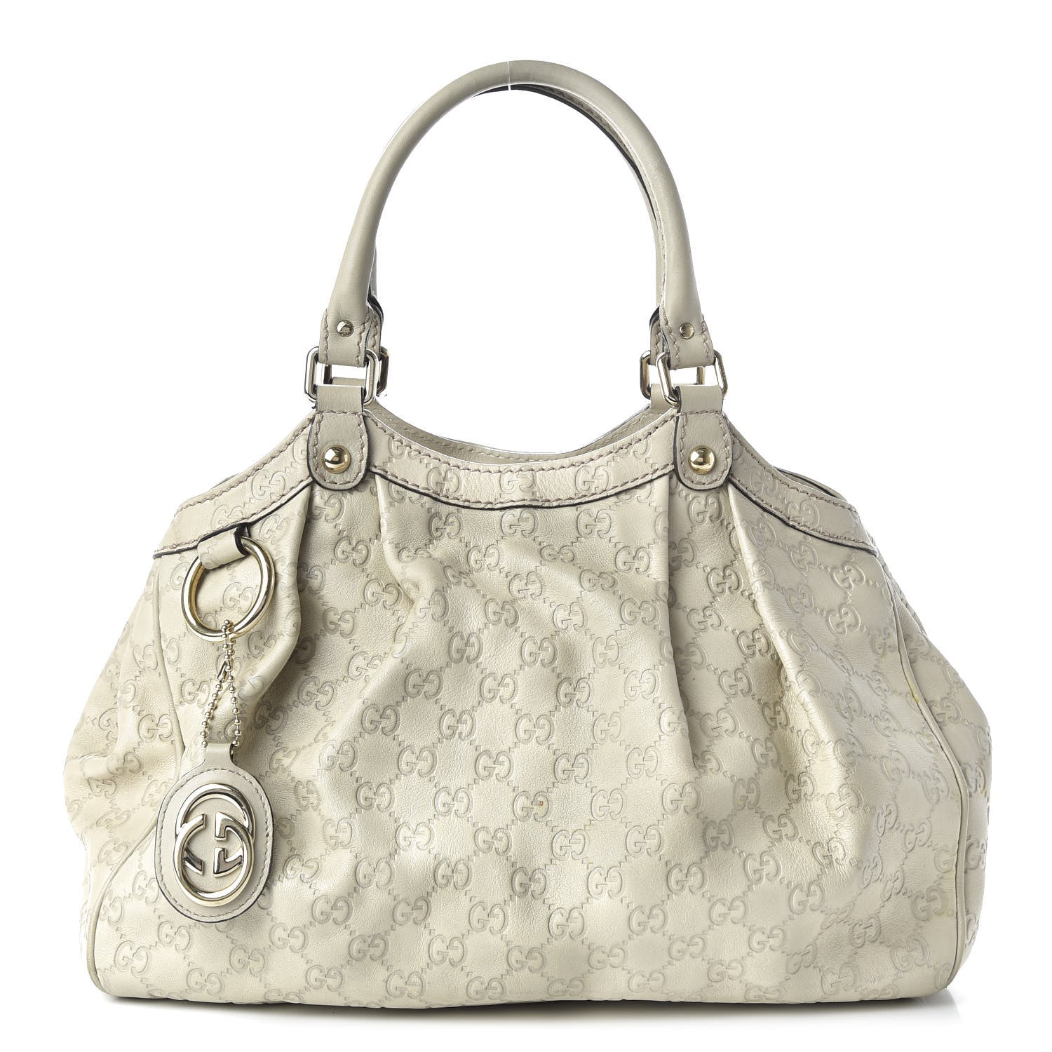 Gucci Guccissima Medium Sukey Tote Mystic White 1 of 10