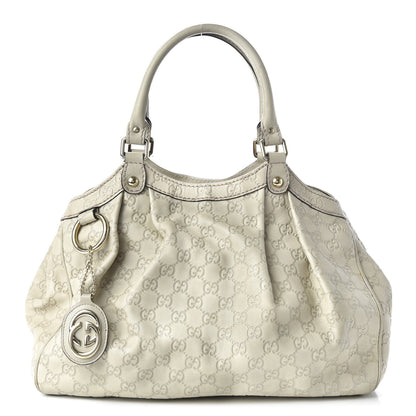 Gucci Guccissima Medium Sukey Tote Mystic White 1 of 10