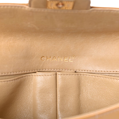 Chanel Patent Quilted East West Chocolate Bar Flap Beige 6 of 11