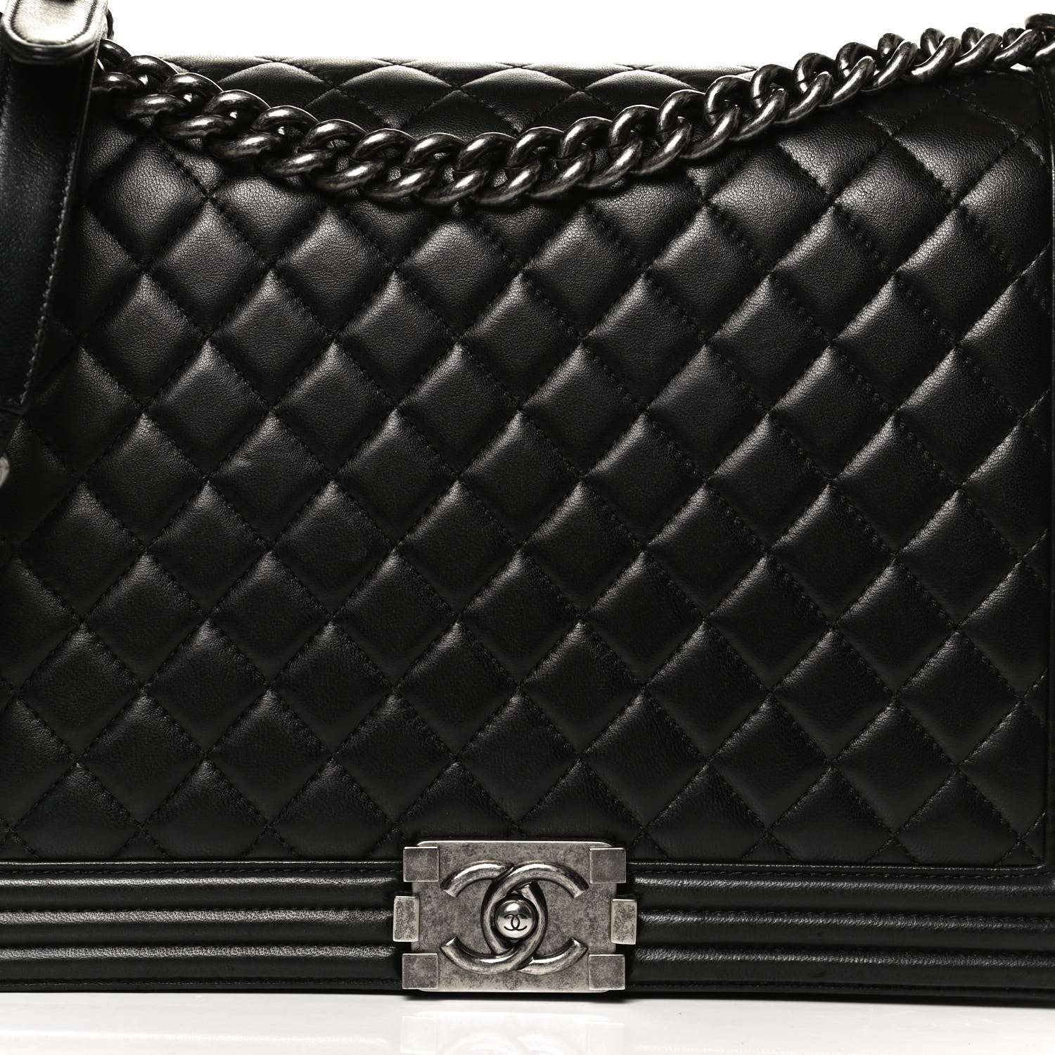 Chanel Lambskin Quilted Large Boy Flap Black 8 of 10