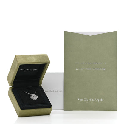 Van Cleef & Arpels 18K White Gold Diamond Vintage Alhambra Pendant Necklace 6 of 6