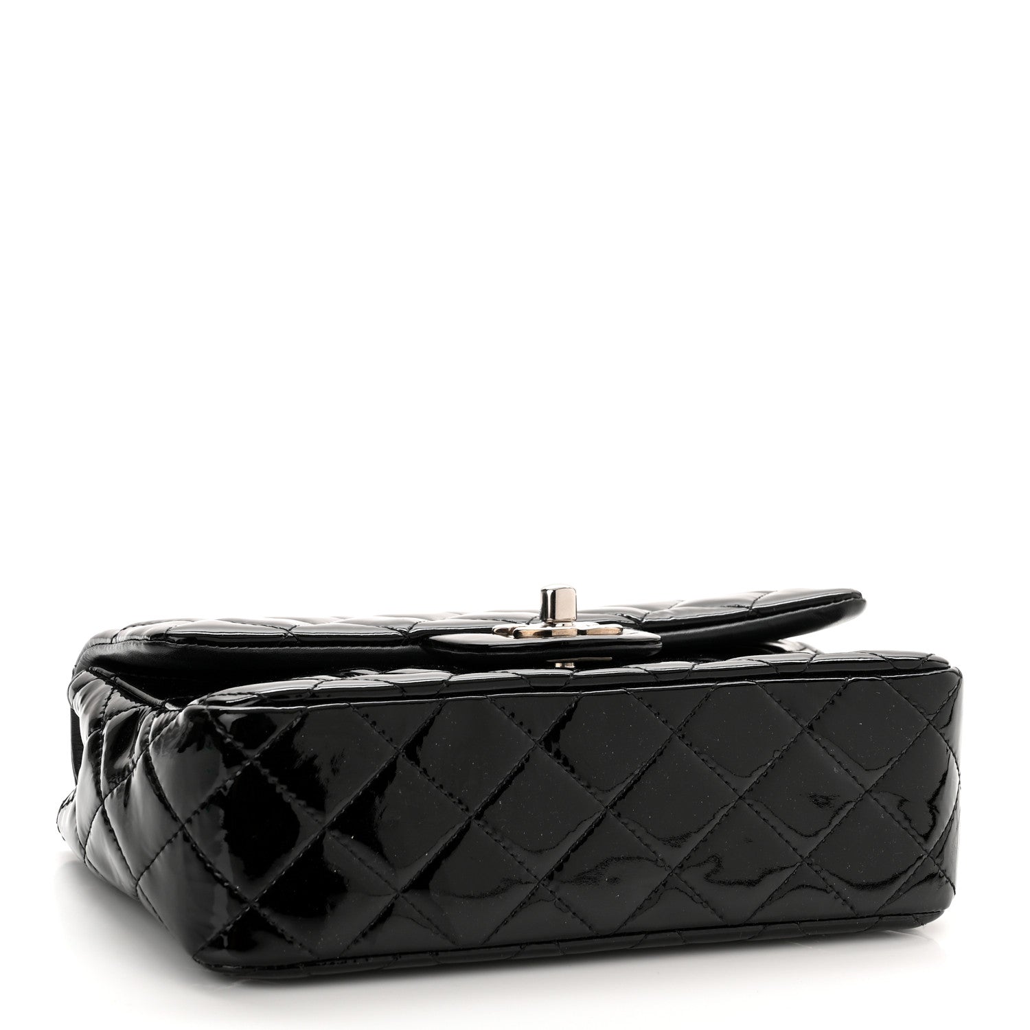 Chanel Patent Calfskin Quilted Mini Rectangular Flap Black 4 of 10