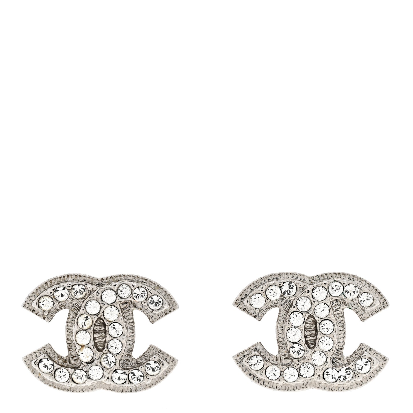 Crystal Mini CC Earrings Silver