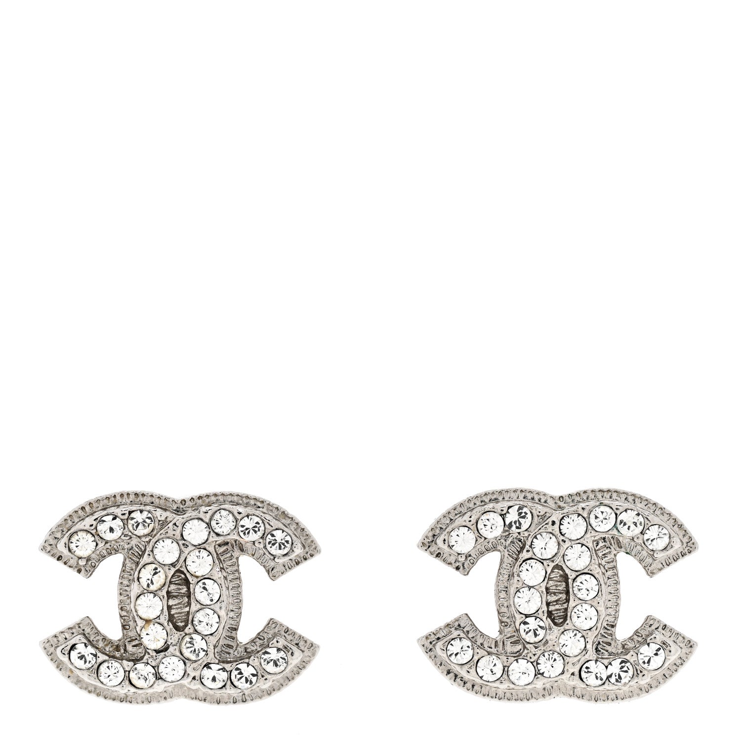 Chanel Crystal Mini CC Earrings Silver 1 of 4