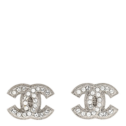 Chanel Crystal Mini CC Earrings Silver 1 of 4