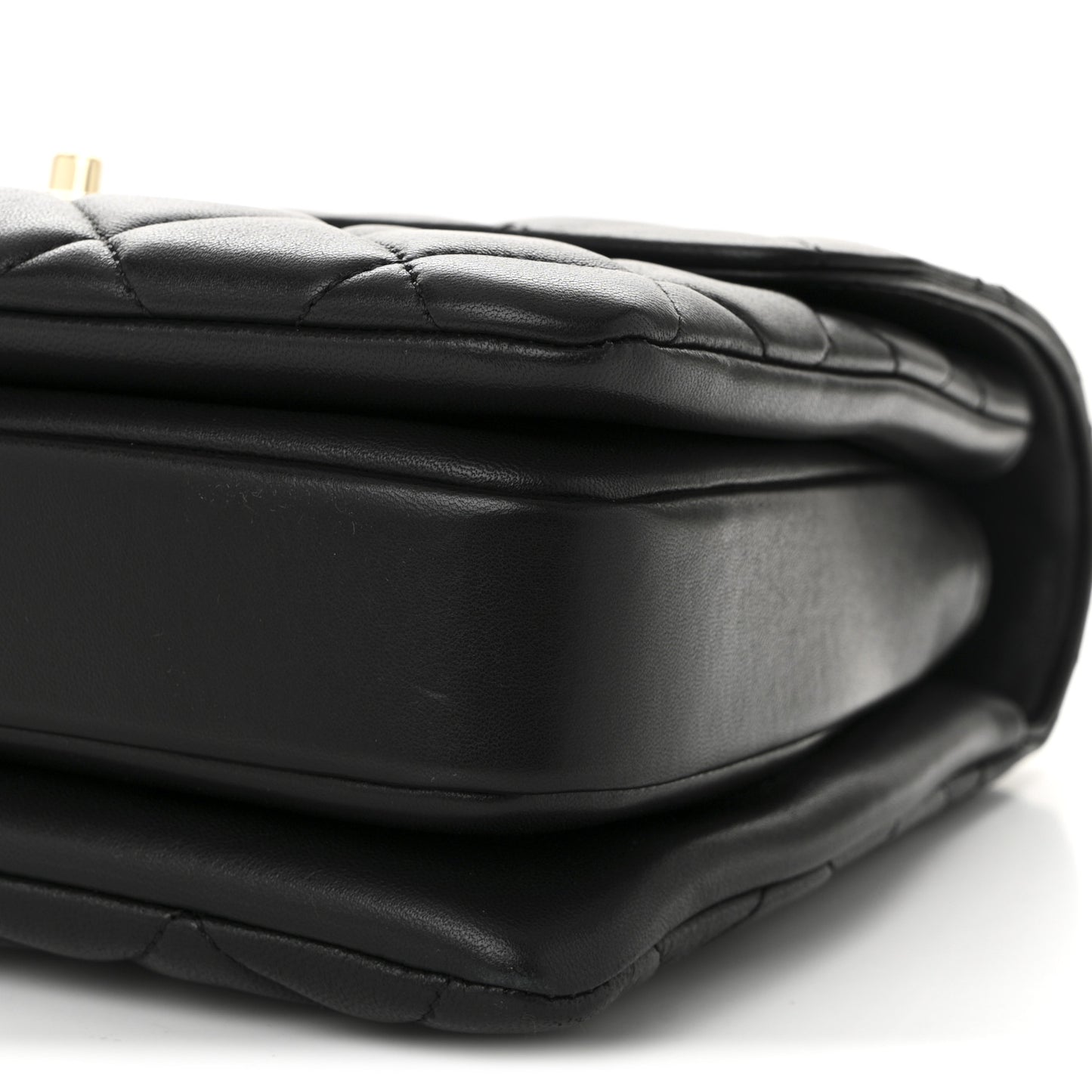 Lambskin Quilted Medium Trendy CC Flap Dual Handle Bag Black