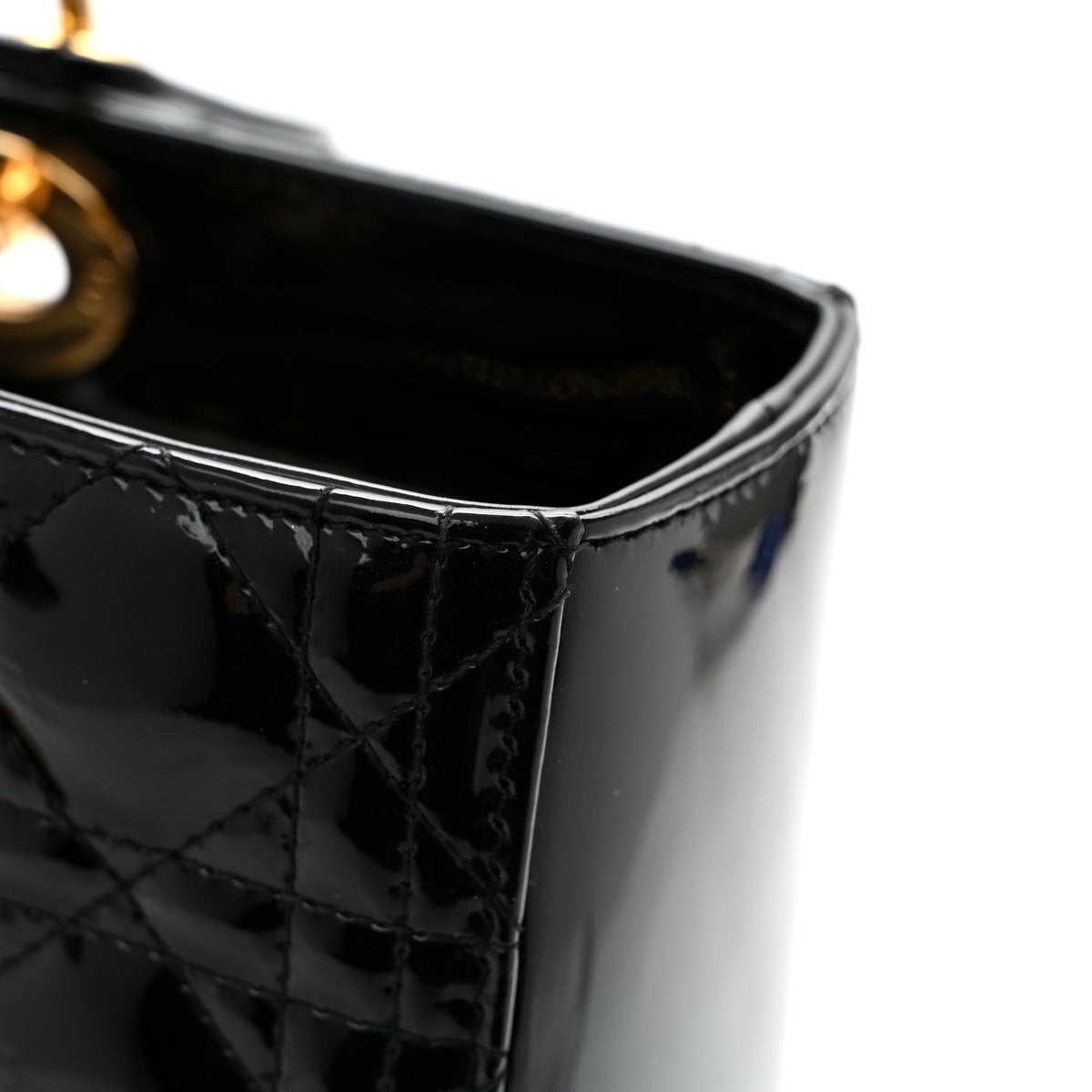 Patent Cannage Large Lady Dior Black