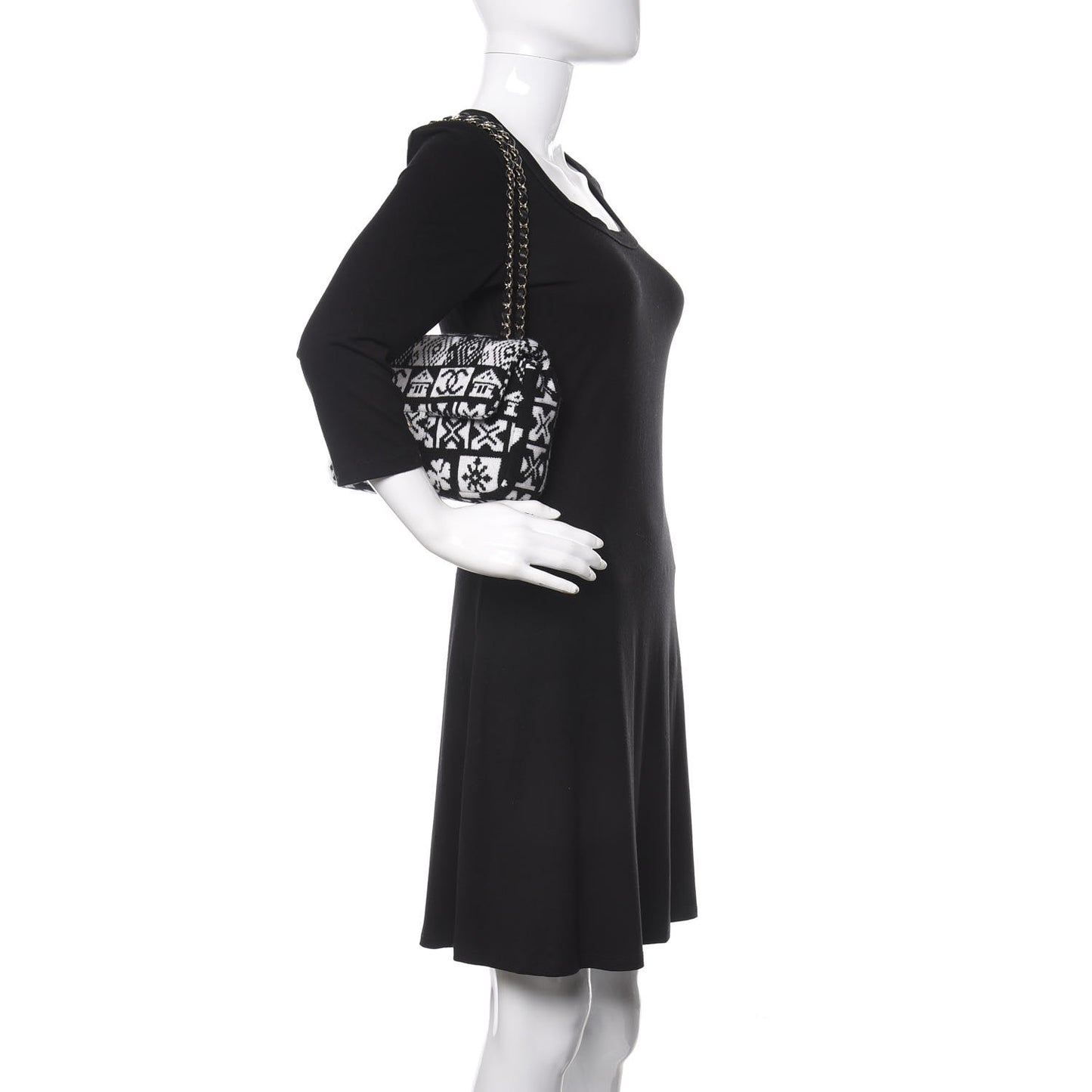 Cashmere Knit Coco Neige Flap Black White