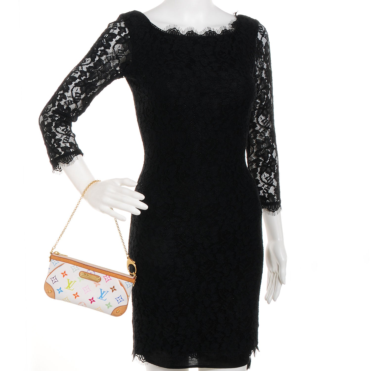 Louis Vuitton Monogram Multicolor Pochette Milla MM White 2 of 7