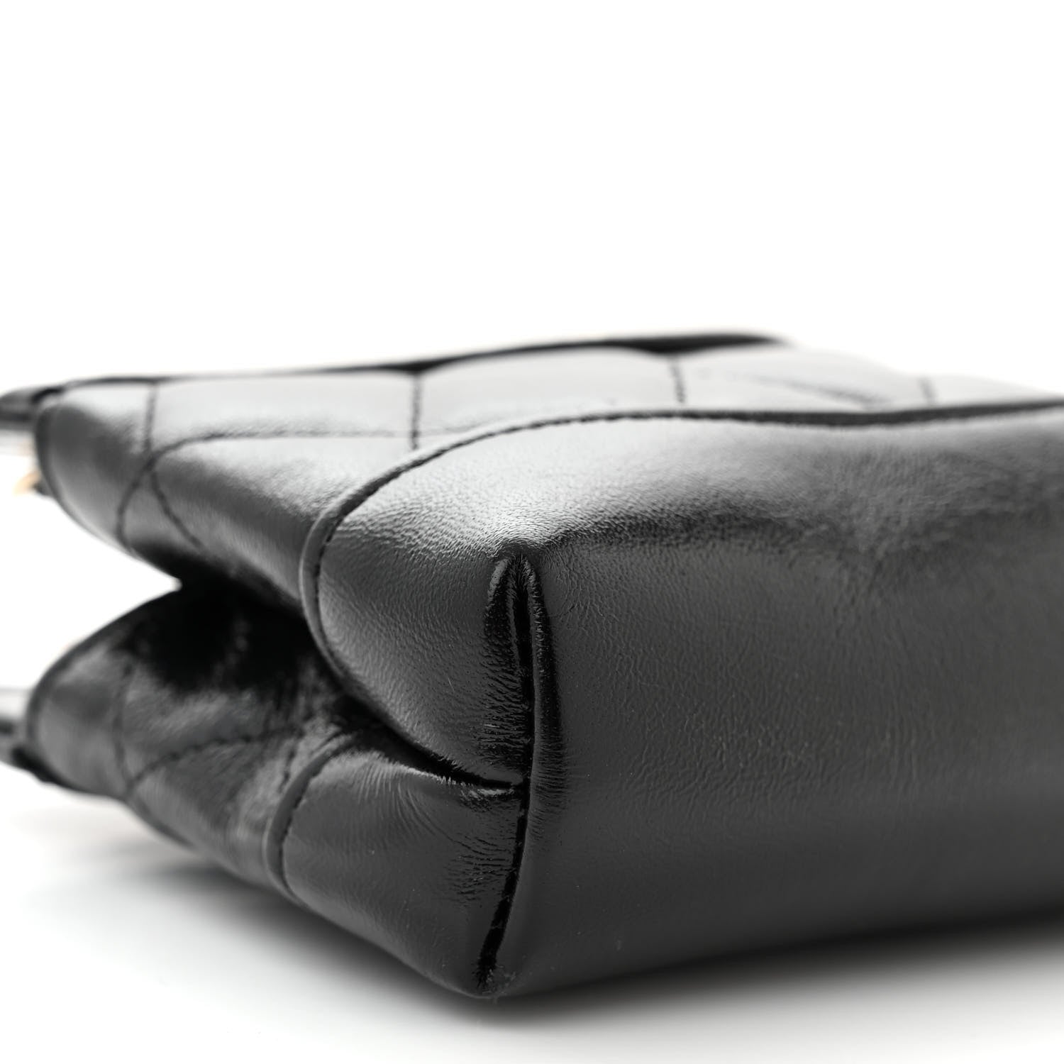 Chanel Shiny Lambskin Quilted Micro 31 Clutch With Chain Black 9 of 10