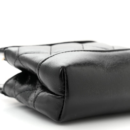 Chanel Shiny Lambskin Quilted Micro 31 Clutch With Chain Black 9 of 10