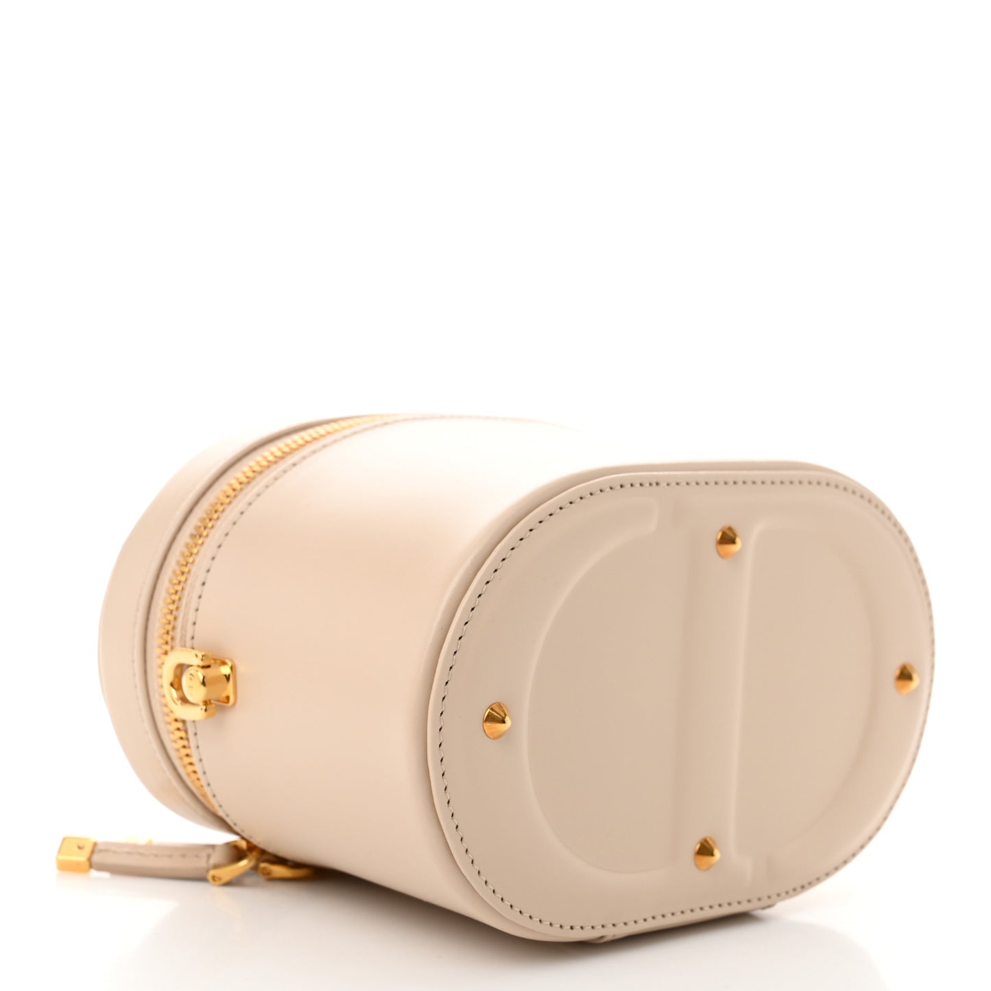 Calfskin CD Signature Vanity Case Caramel Beige