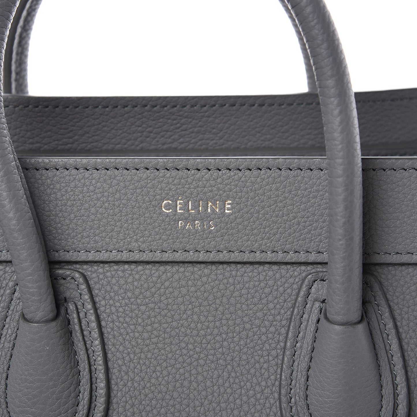 Drummed Calfskin Nano Luggage Kohl