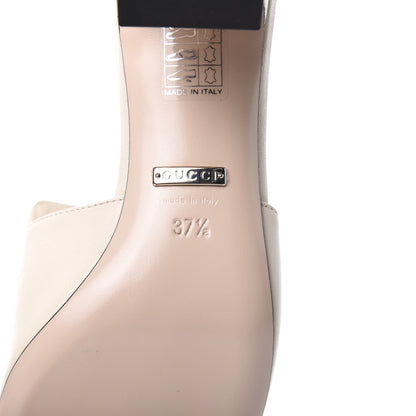Gucci Malaga Kid Crystal Square G Madelyn Mules 37.5 Vintage White 7 of 9