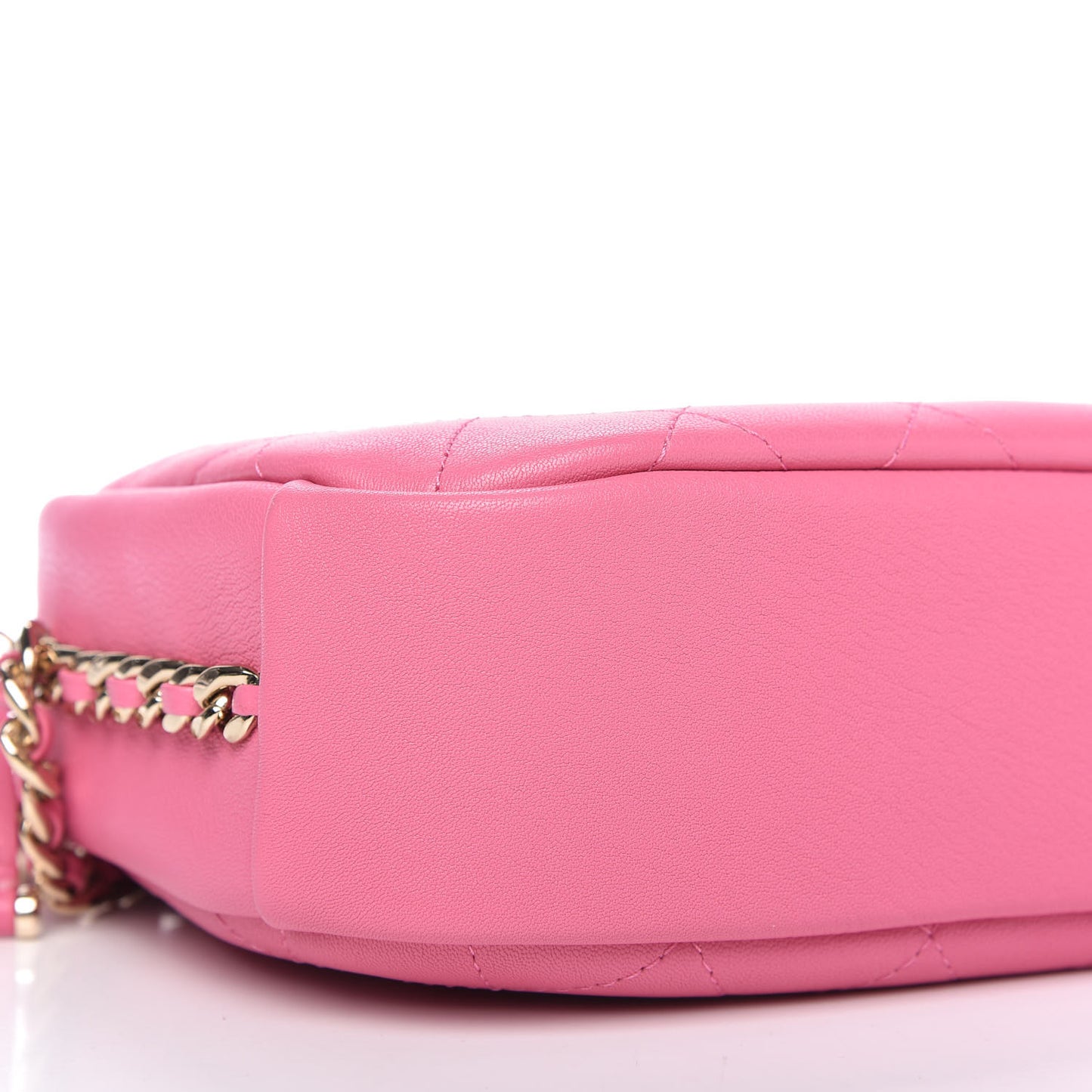 Goatskin Quilted Medium Casual Trip Camera Case Pink
