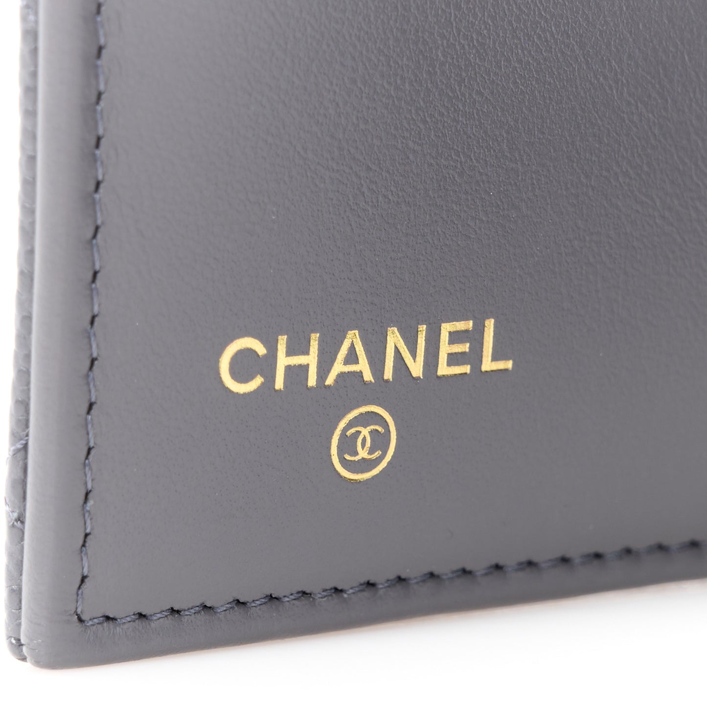 Caviar Quilted Medium Flap Wallet Grey