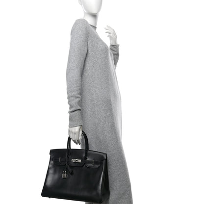 Hermes Box Guilloche Birkin 35 Black 2 of 12