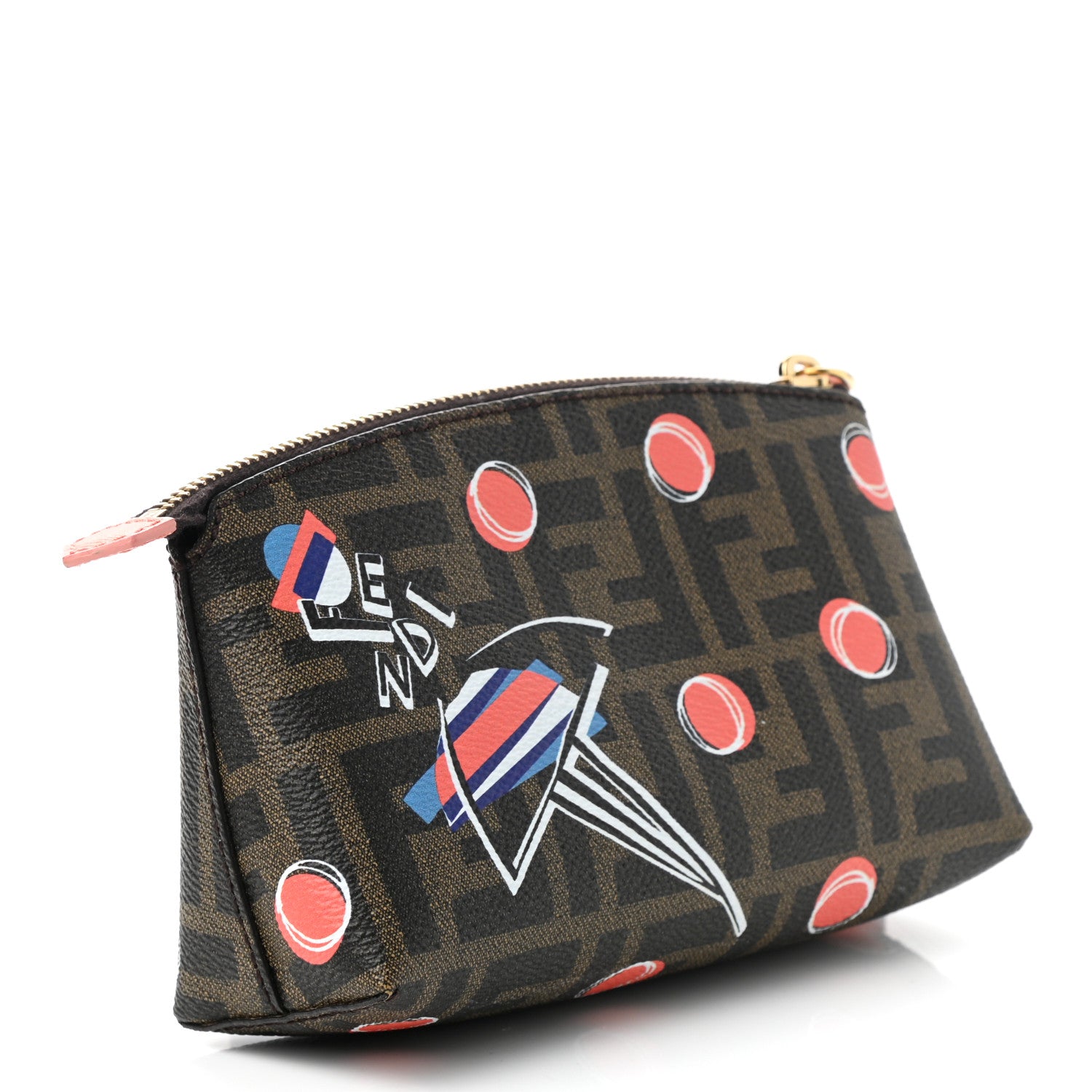 Fendi Zucca Spalmati Umbrella Print Cosmetic Pouch Tobacco 3 of 7