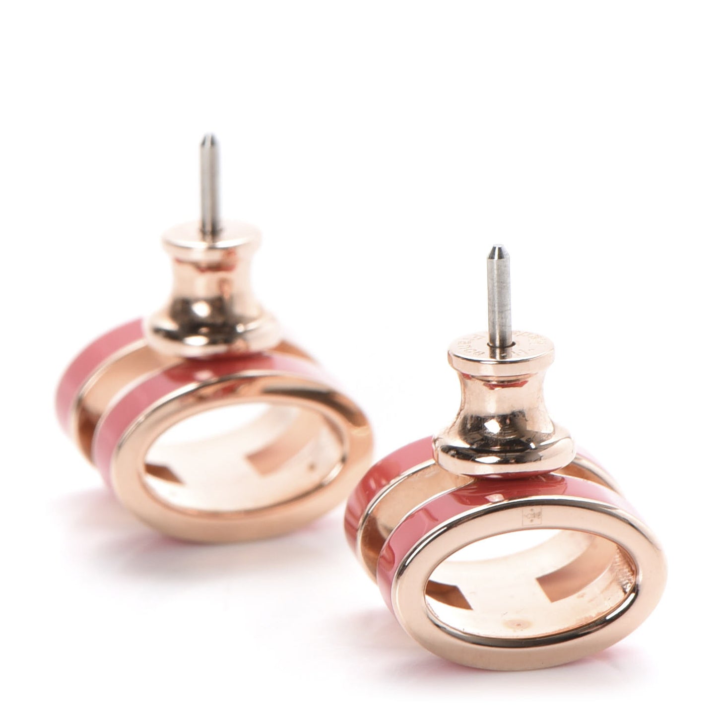 Rose Gold Lacquered Pop H Earrings Rouge Corail