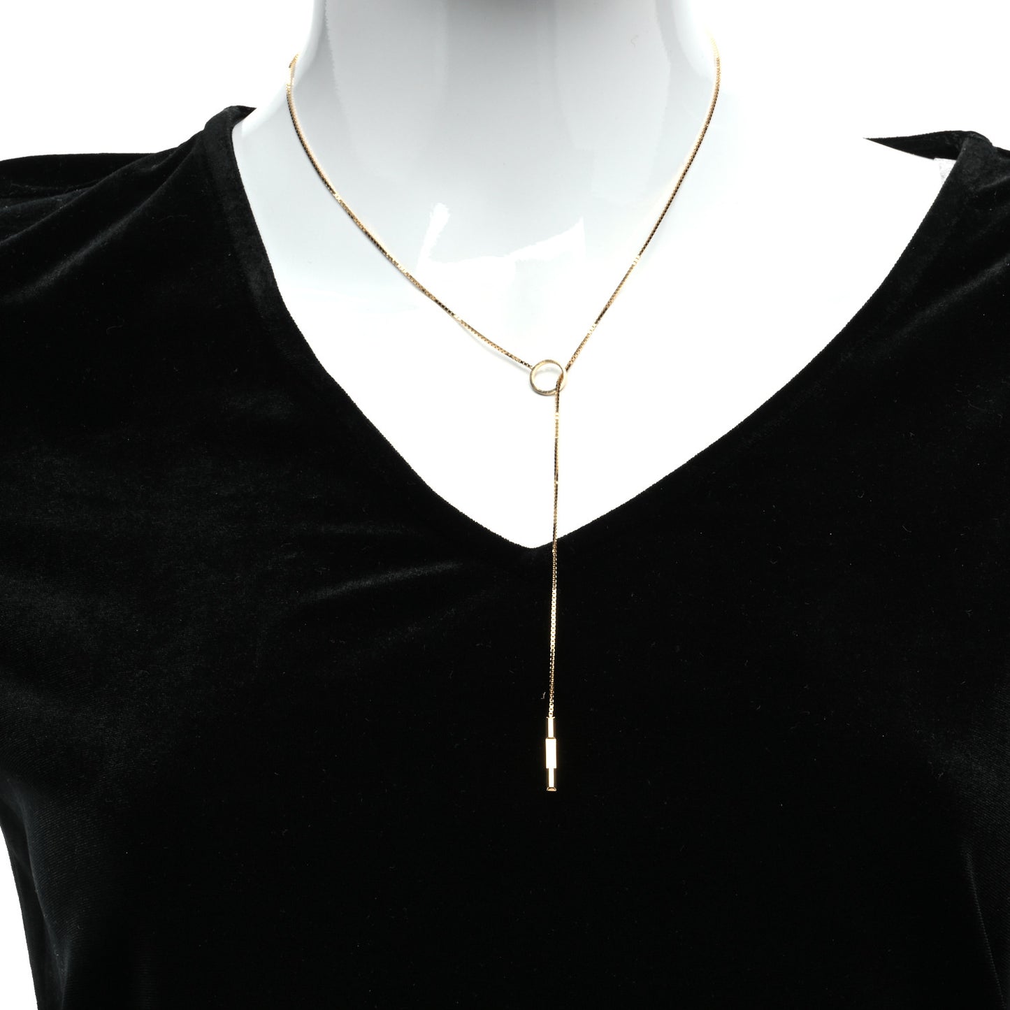 18K Yellow Gold 20mm Lariat Necklace