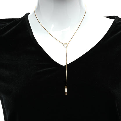 Gucci 18K Yellow Gold 20mm Lariat Necklace 2 of 6