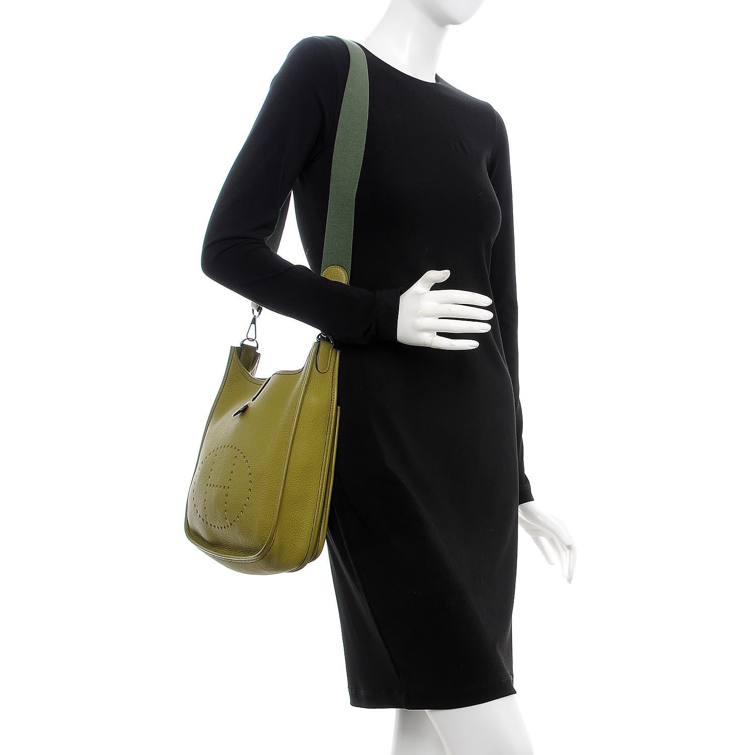 Hermes Taurillon Clemence Evelyne II PM Vert Chartreuse 2 of 8
