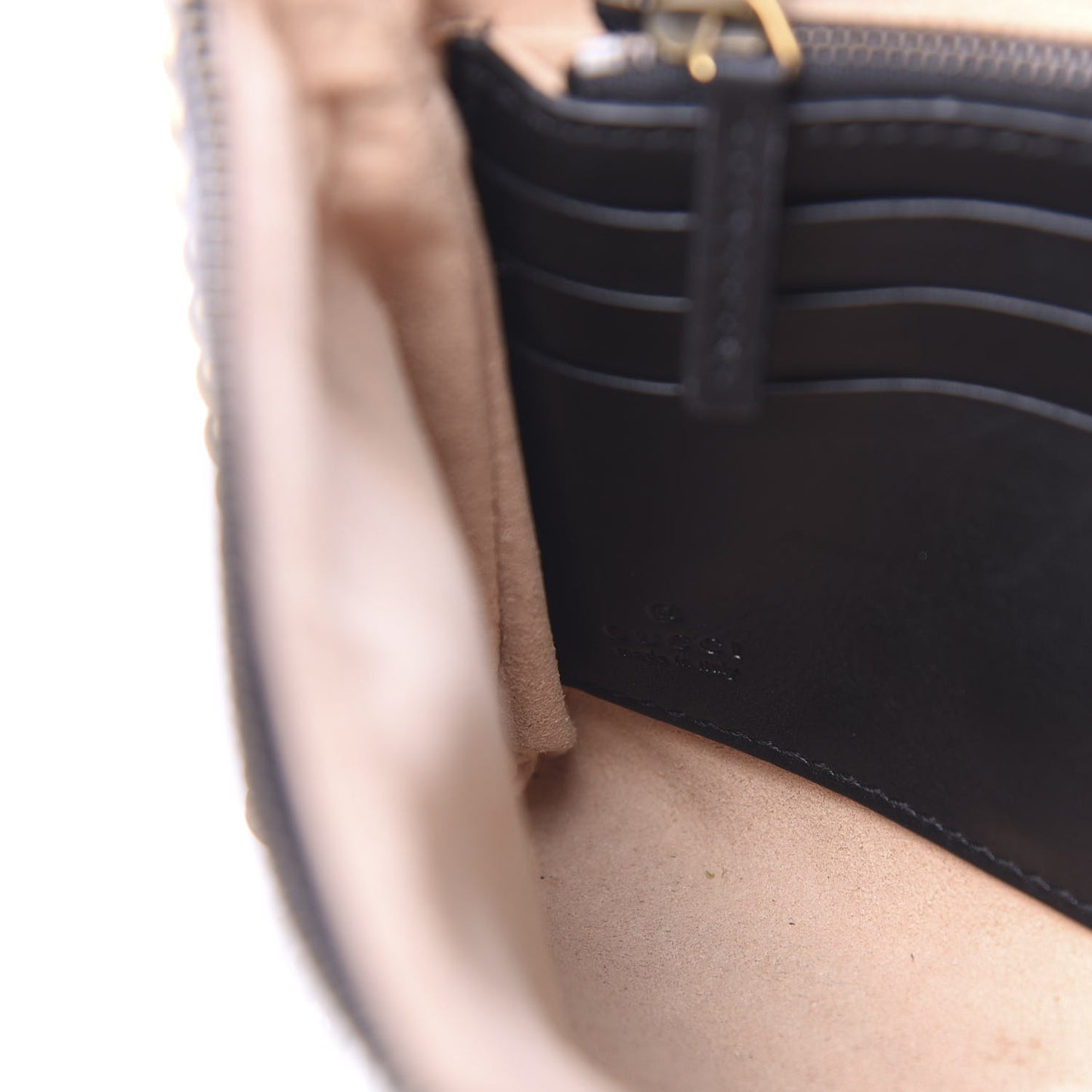 Calfskin Matelasse Mini GG Marmont Chain Bag Black