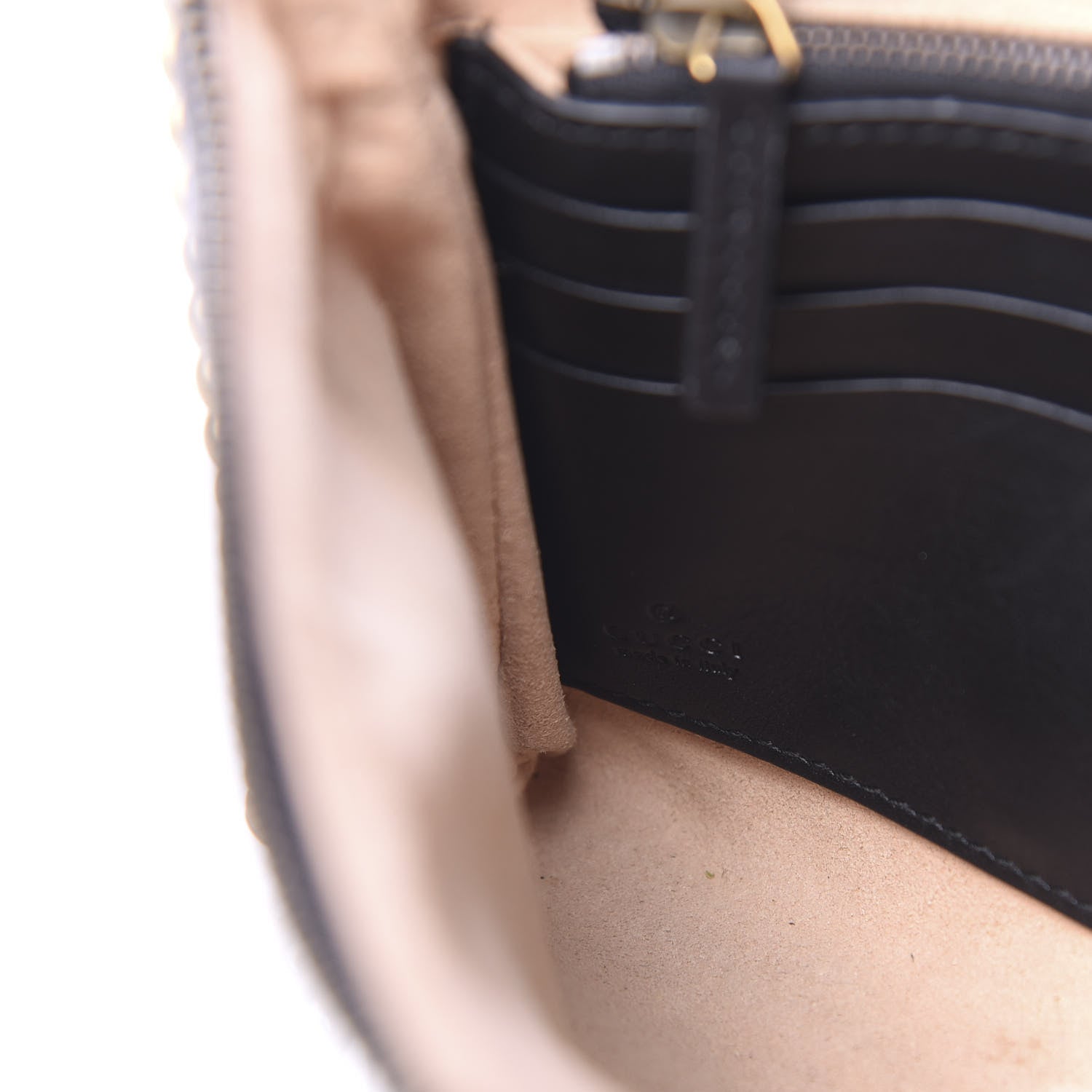 Gucci Calfskin Matelasse Mini GG Marmont Chain Bag Black 9 of 11