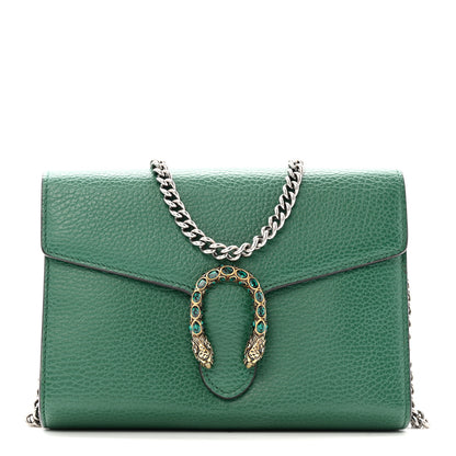 Gucci Calfskin Mini Dionysus Chain Wallet Emerald 1 of 13