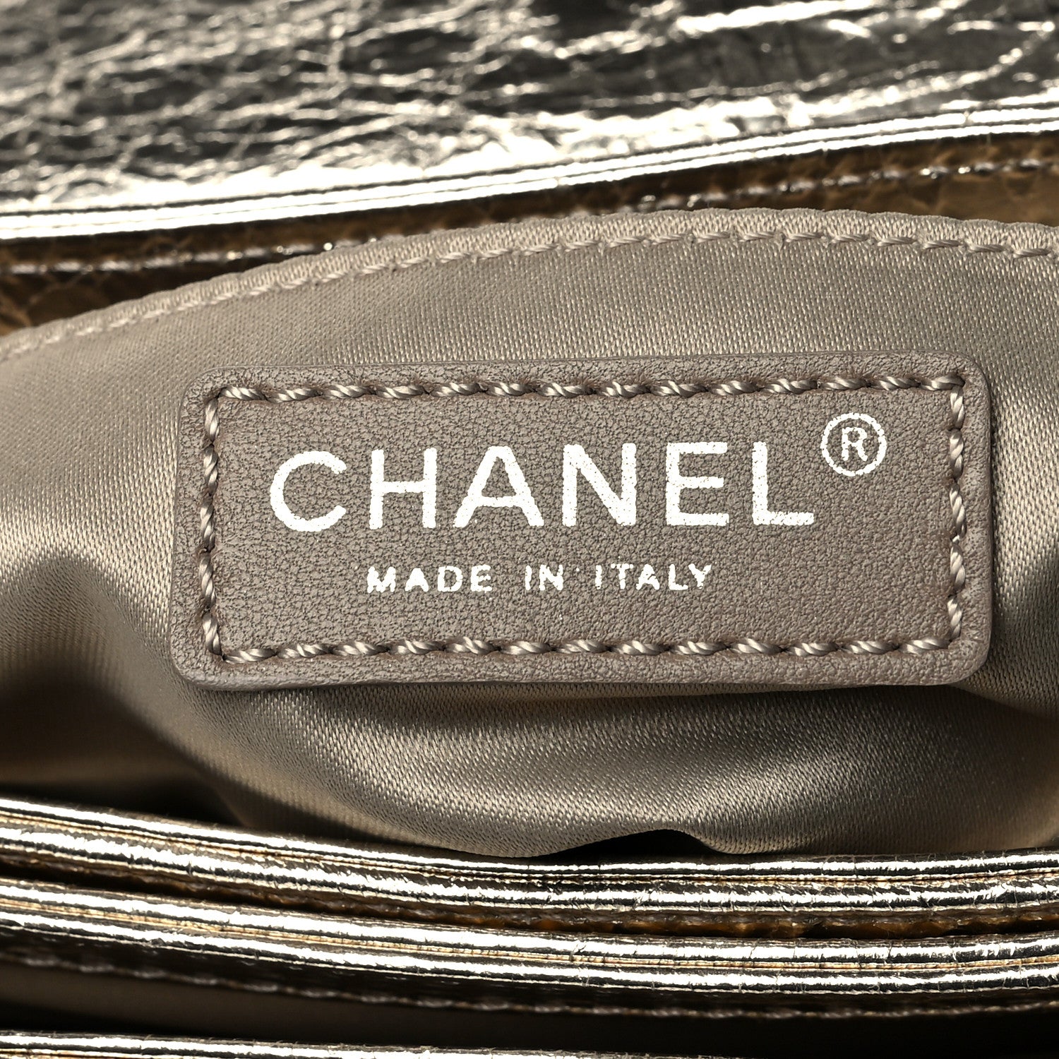 Chanel Metallic Crackled Calfskin Medium Clam's Pocket Flap Gold 6 of 11