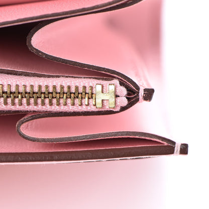 Hermes Tadelakt Lizard Constance Short Wallet Rose Sakura Bougainvillea 13 of 15