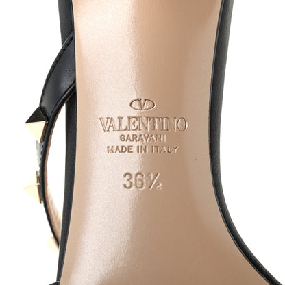 Valentino Garavani Calfskin Rockstud 60mm Slide Sandals 36.5 Black 6 of 8