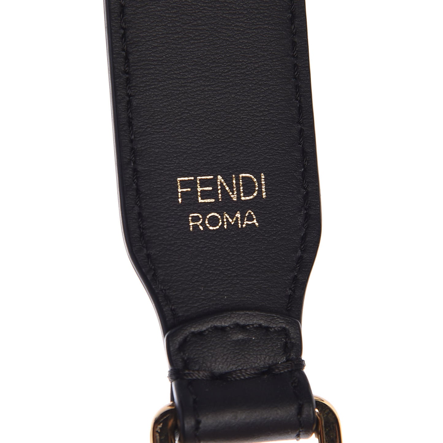 Vitello Century Opaco Flat Studded Strap You Black
