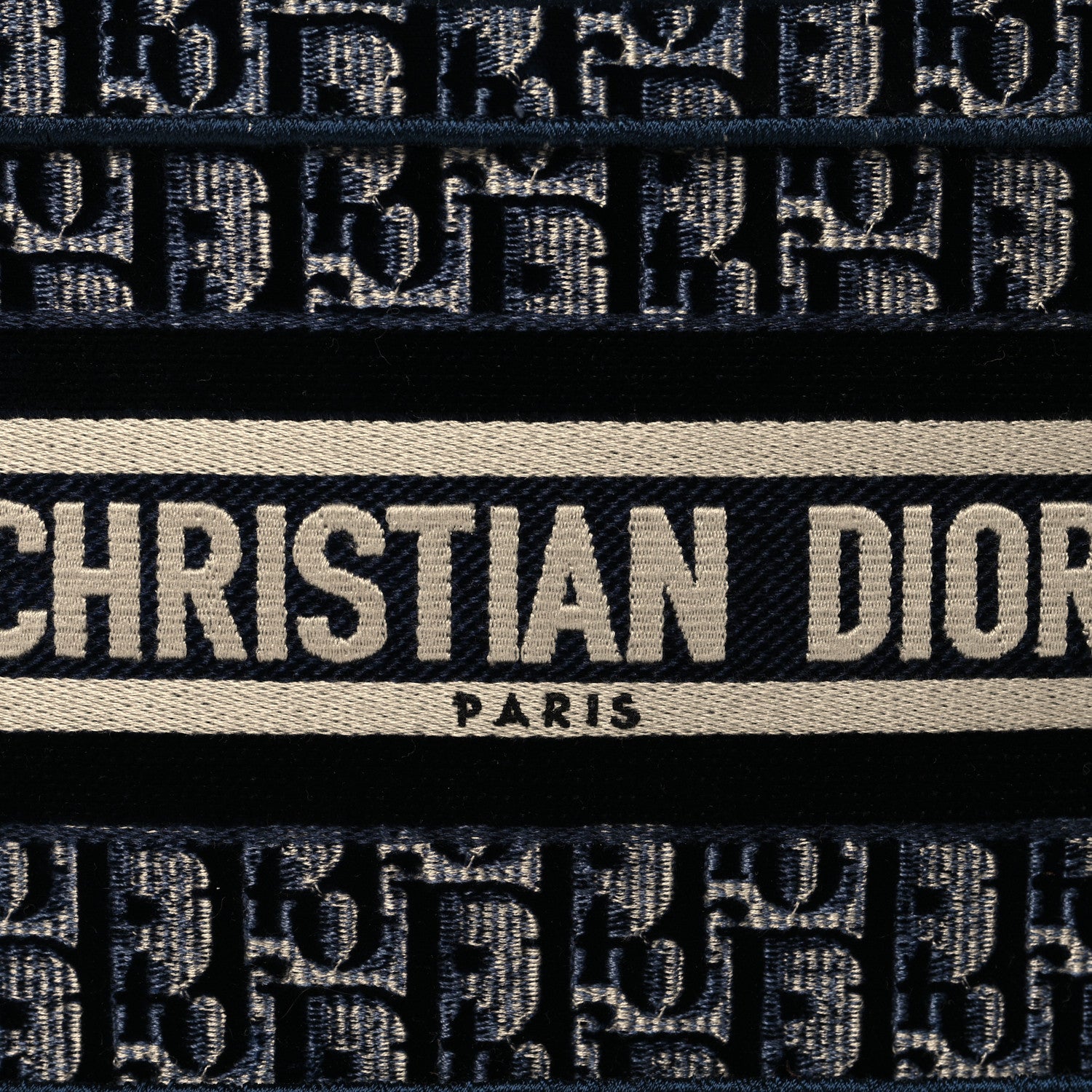 Christian Dior Velvet Oblique Embroidered Mini Book Tote Blue 7 of 11