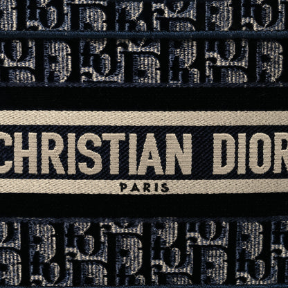 Christian Dior Velvet Oblique Embroidered Mini Book Tote Blue 7 of 11