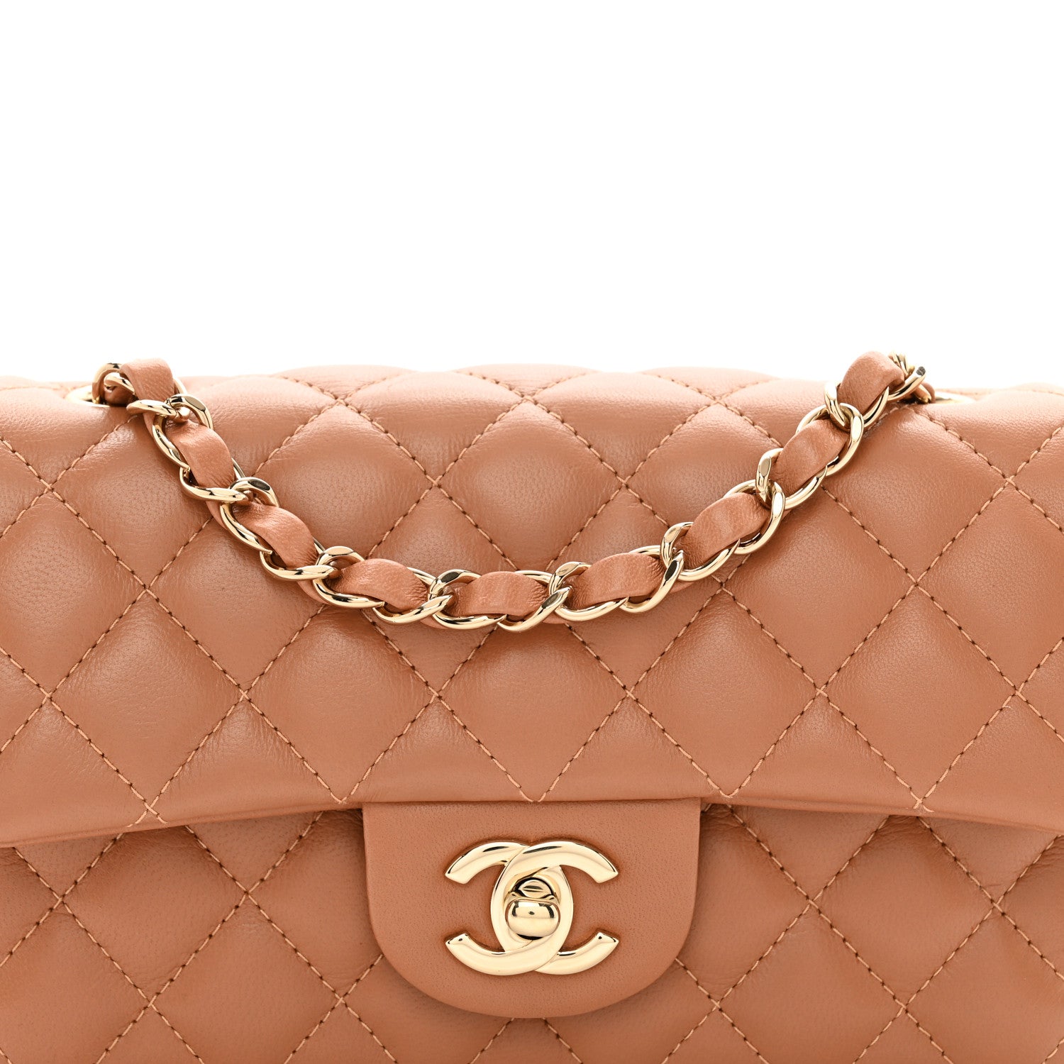 Chanel Lambskin Quilted Mini Rectangular Flap Brown 4 of 9
