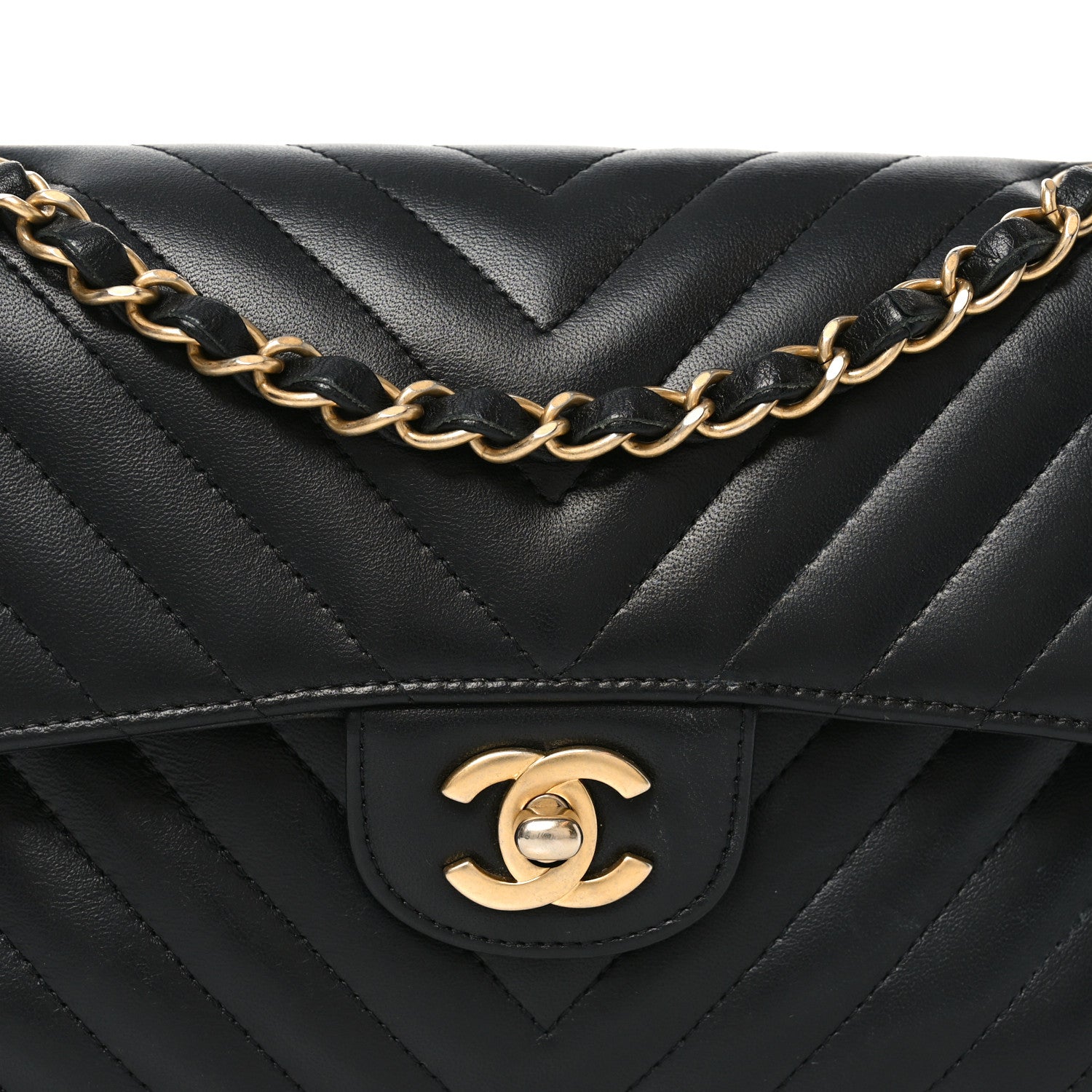 Chanel Lambskin Chevron Quilted Small Double Flap Black 8 of 10