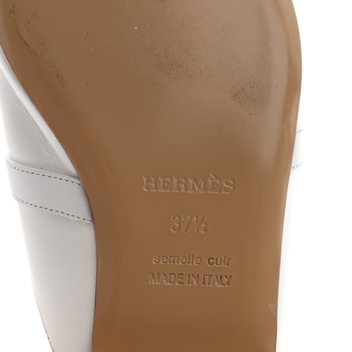 Hermes Calfskin Oz Mules 37.5 White 6 of 11
