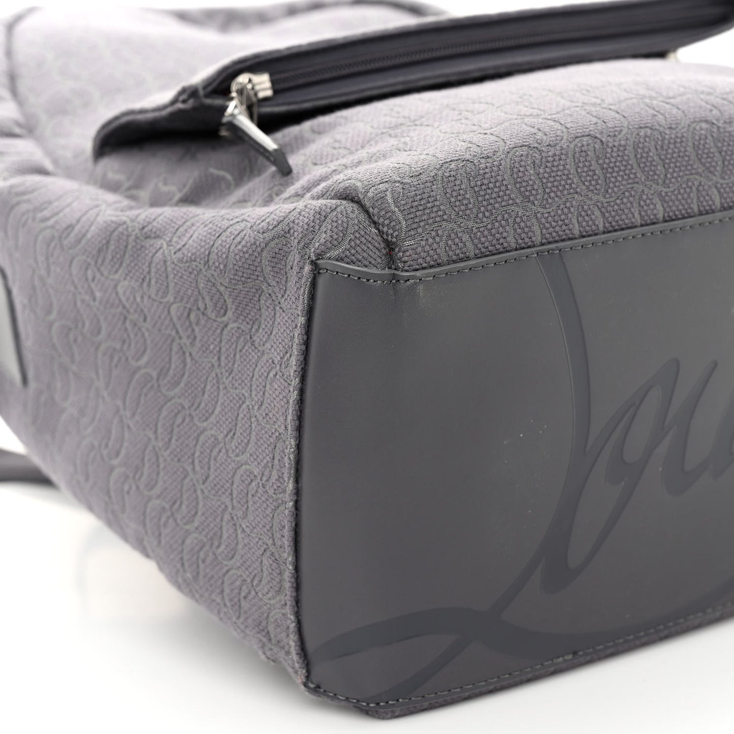 Logo Jacquard Zip N Flap Backpack Grey