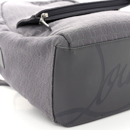 Christian Louboutin Logo Jacquard Zip N Flap Backpack Grey 9 of 10
