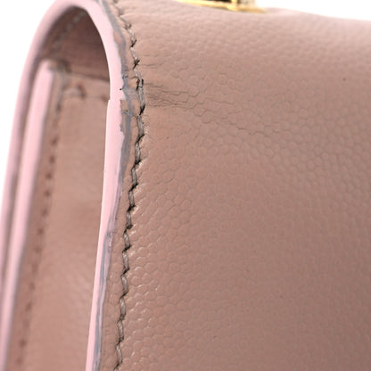 Saint Laurent Grain De Poudre Small Monogram Kate Satchel Pale Blush 17 of 19