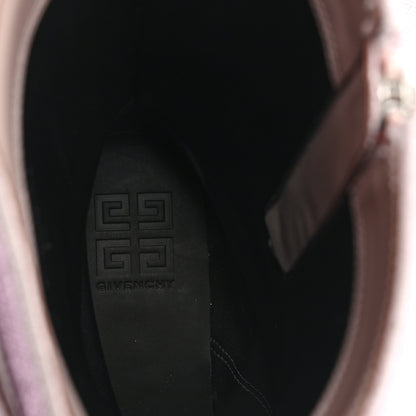 Givenchy Suede Strass Shark Lock Biker Ankle Boots 40 Pink 8 of 9