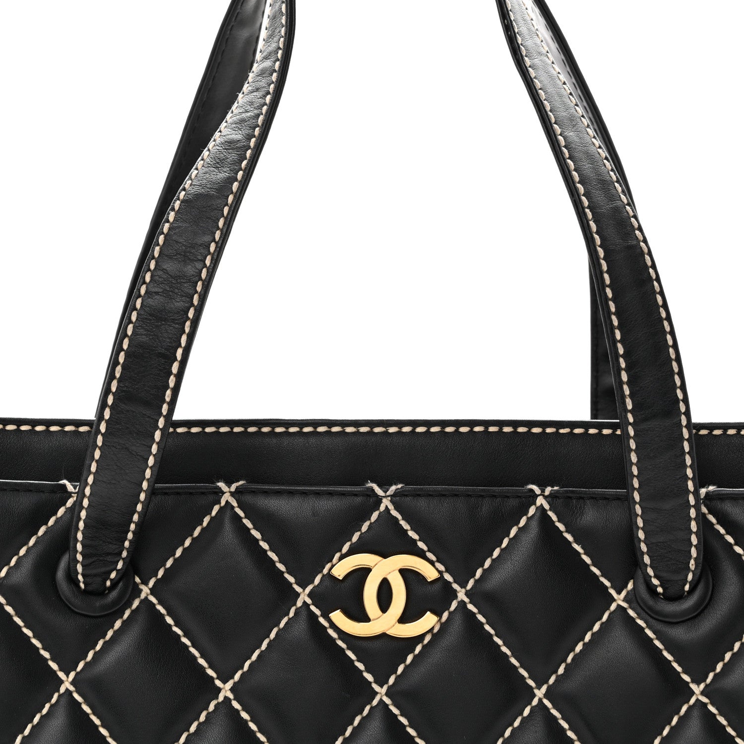 Chanel Calfskin Wild Stitch Medium Tote Black 8 of 10