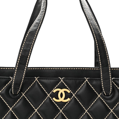 Chanel Calfskin Wild Stitch Medium Tote Black 8 of 10