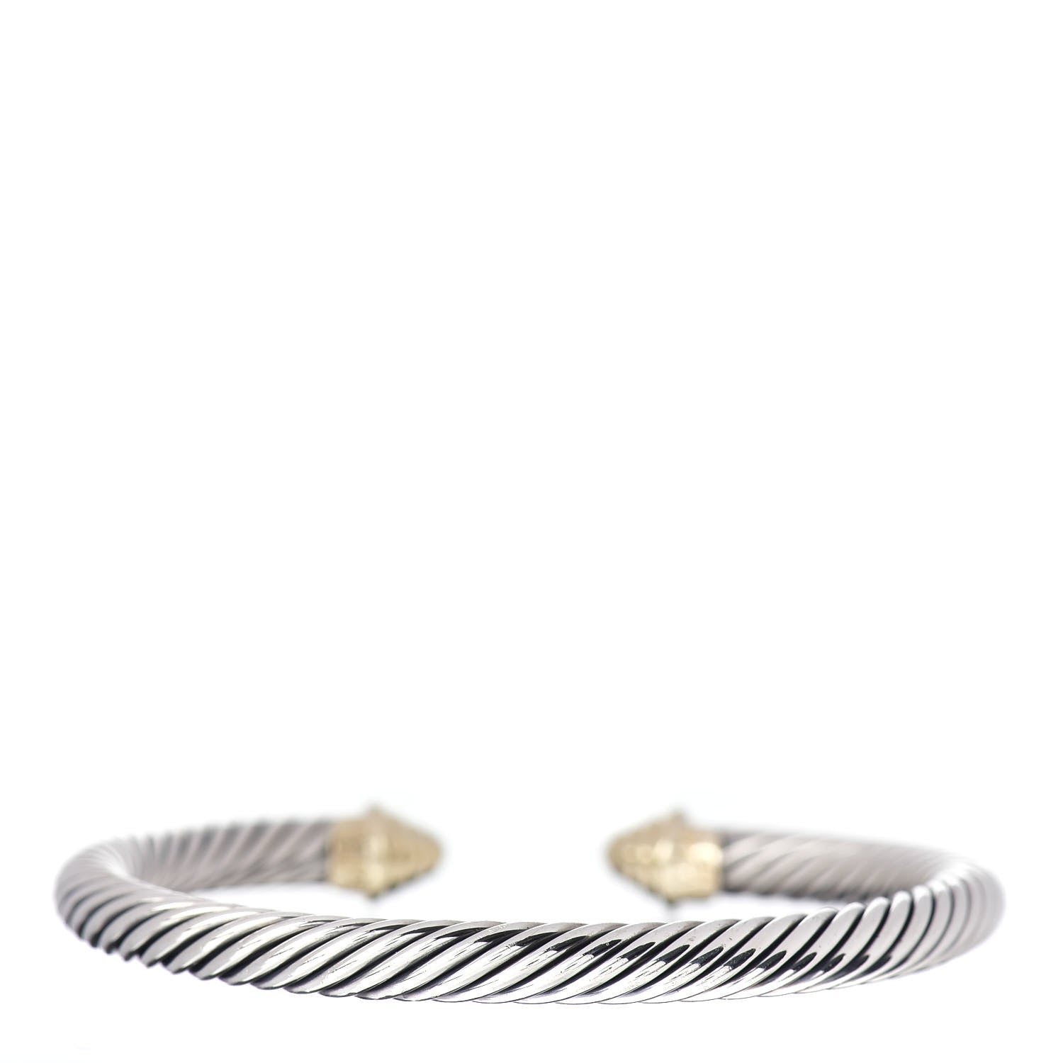 David Yurman Sterling Silver 14K Yellow Gold 5mm Cable Classics Bracelet 3 of 4