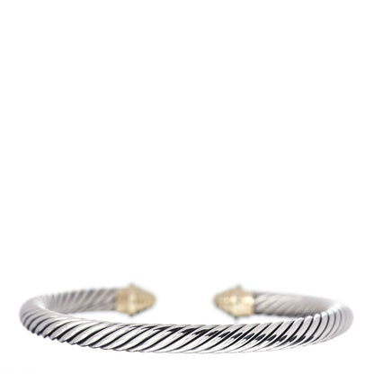David Yurman Sterling Silver 14K Yellow Gold 5mm Cable Classics Bracelet 3 of 4