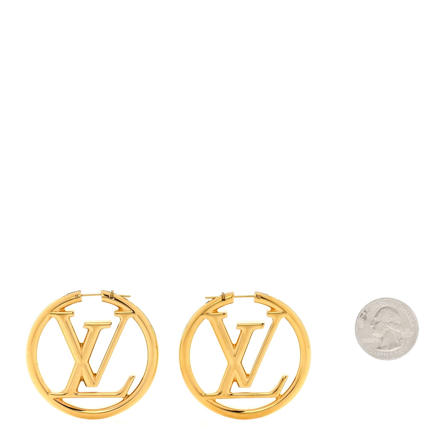 Metal Louise Hoop Earrings Gold