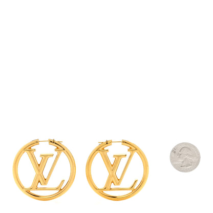 Louis Vuitton Metal Louise Hoop Earrings Gold 2 of 5